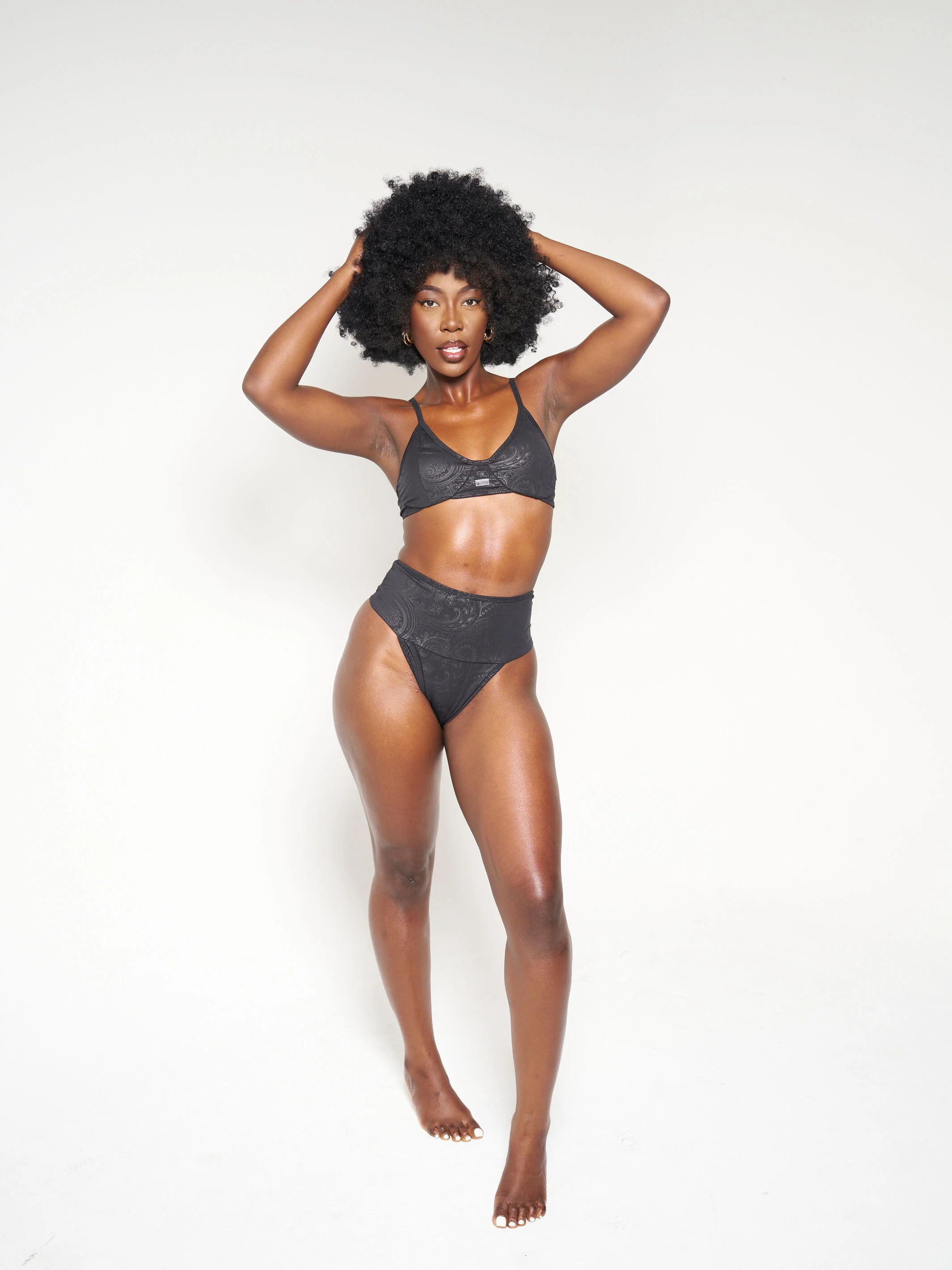 Actively Black High Waisted Swim Bottom - Image 4