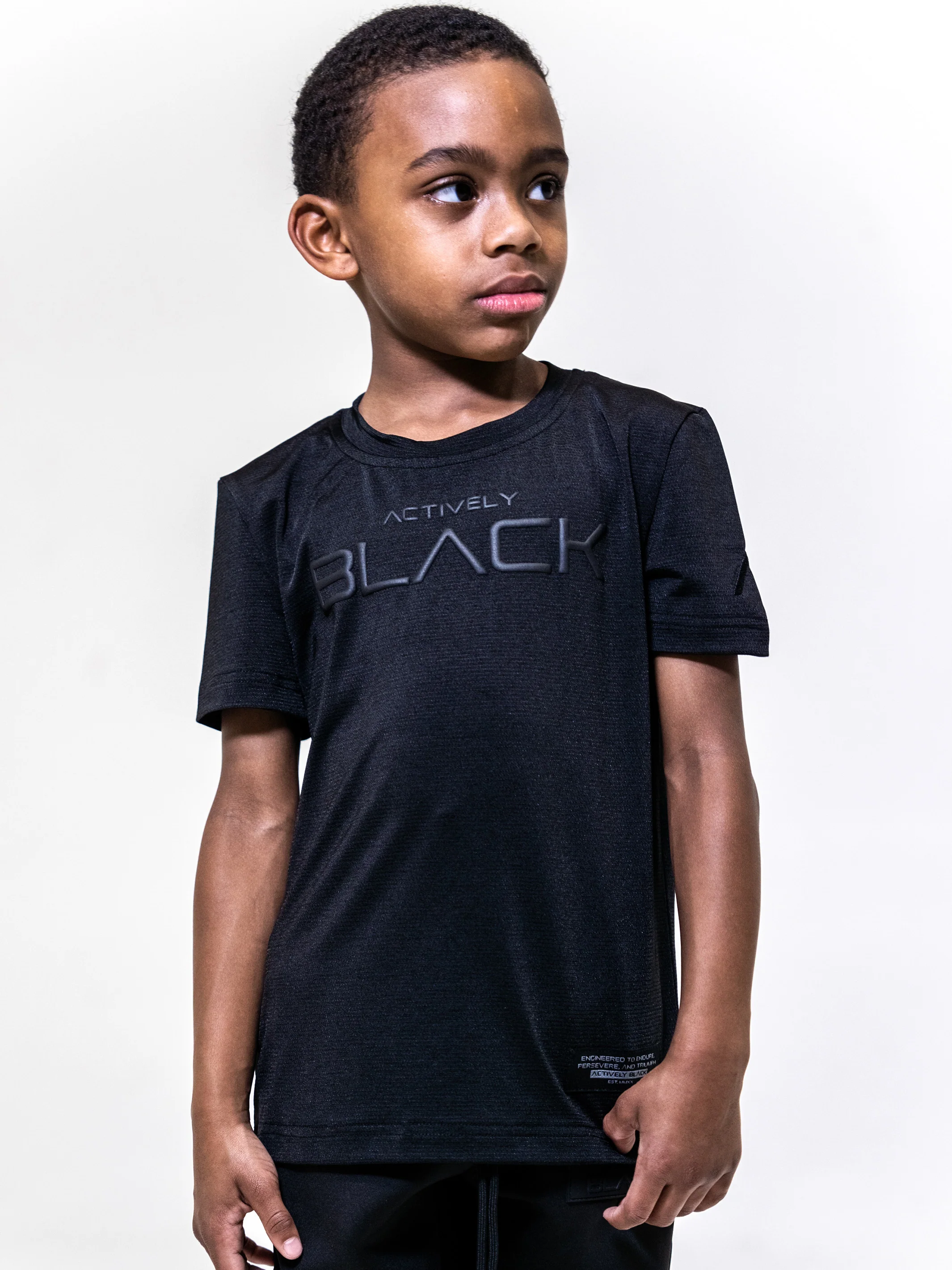 Kids Actively Black Stealth Performance Shirt - Image 3