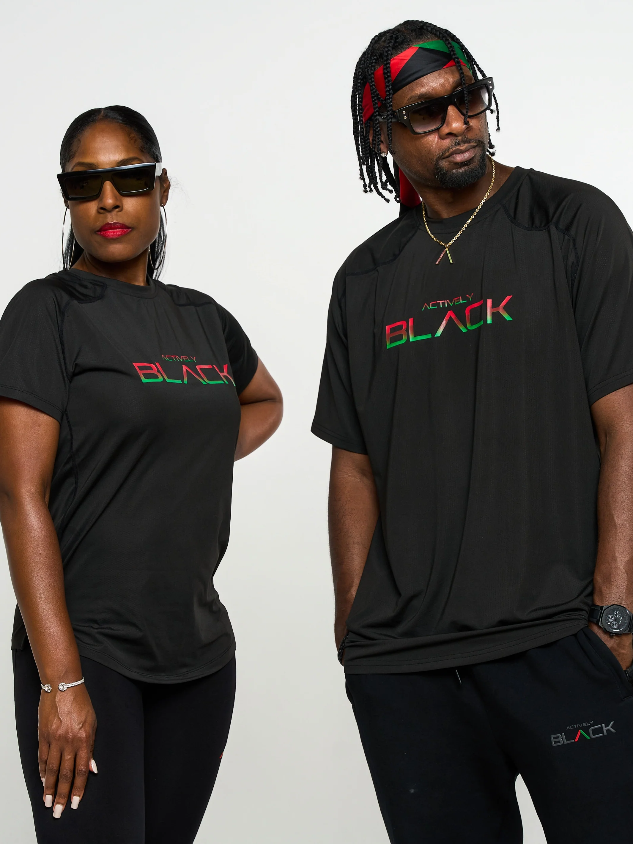 Men's Actively Black Gradient Logo Performance Shirt - Image 3