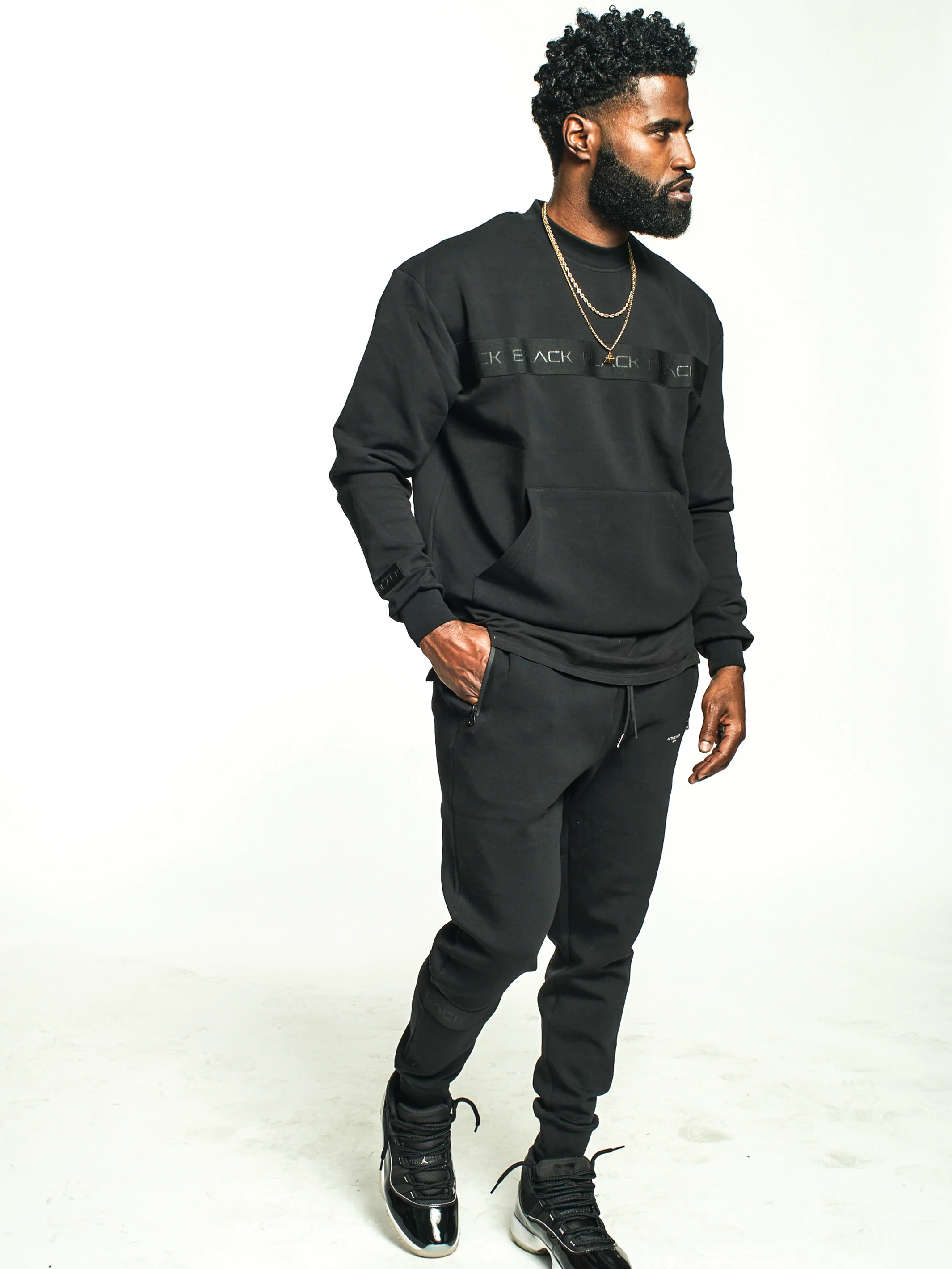 Men's Black Band Luxe Crewneck - Image 3