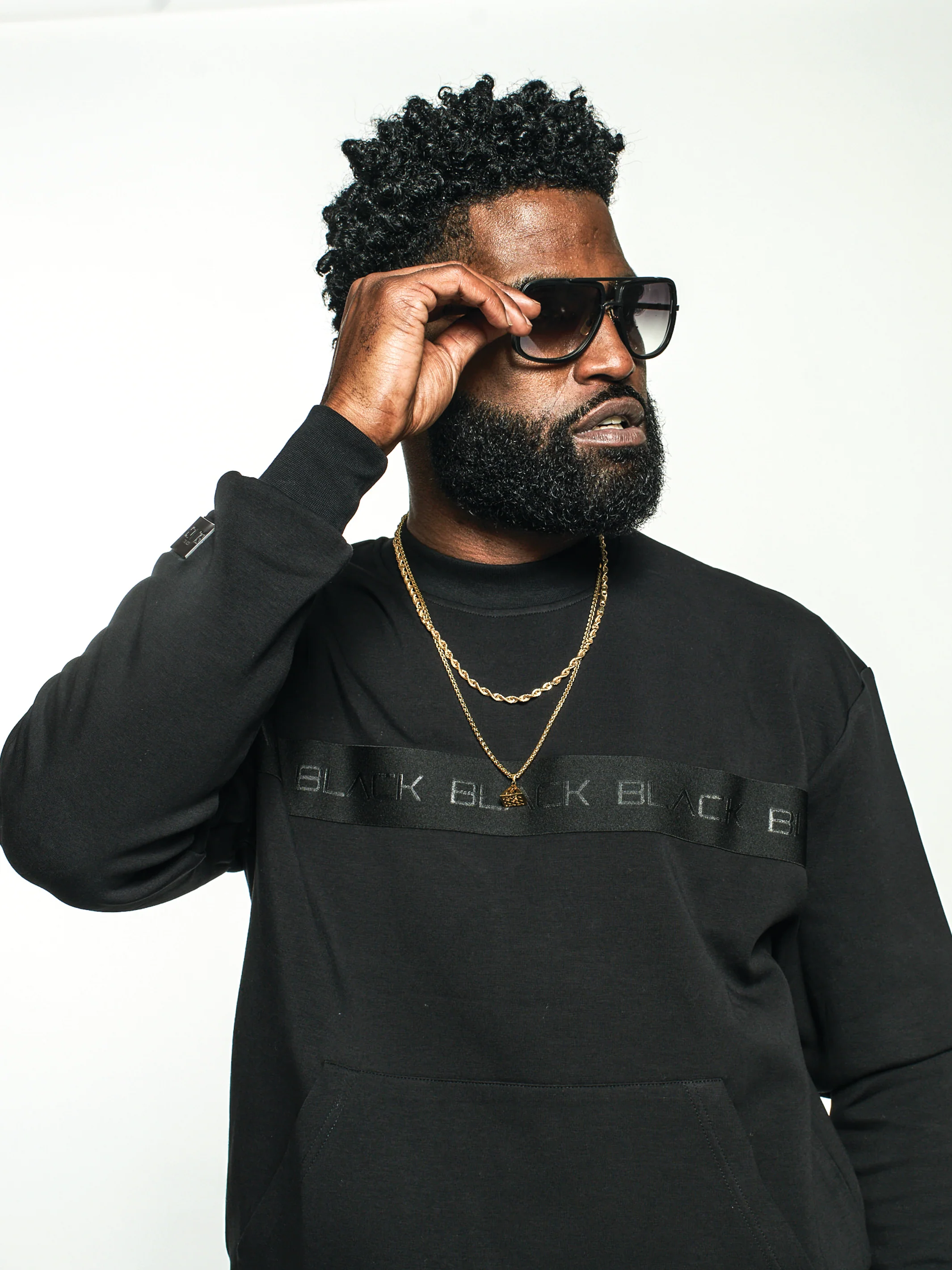 Men's Black Band Luxe Crewneck - Image 4