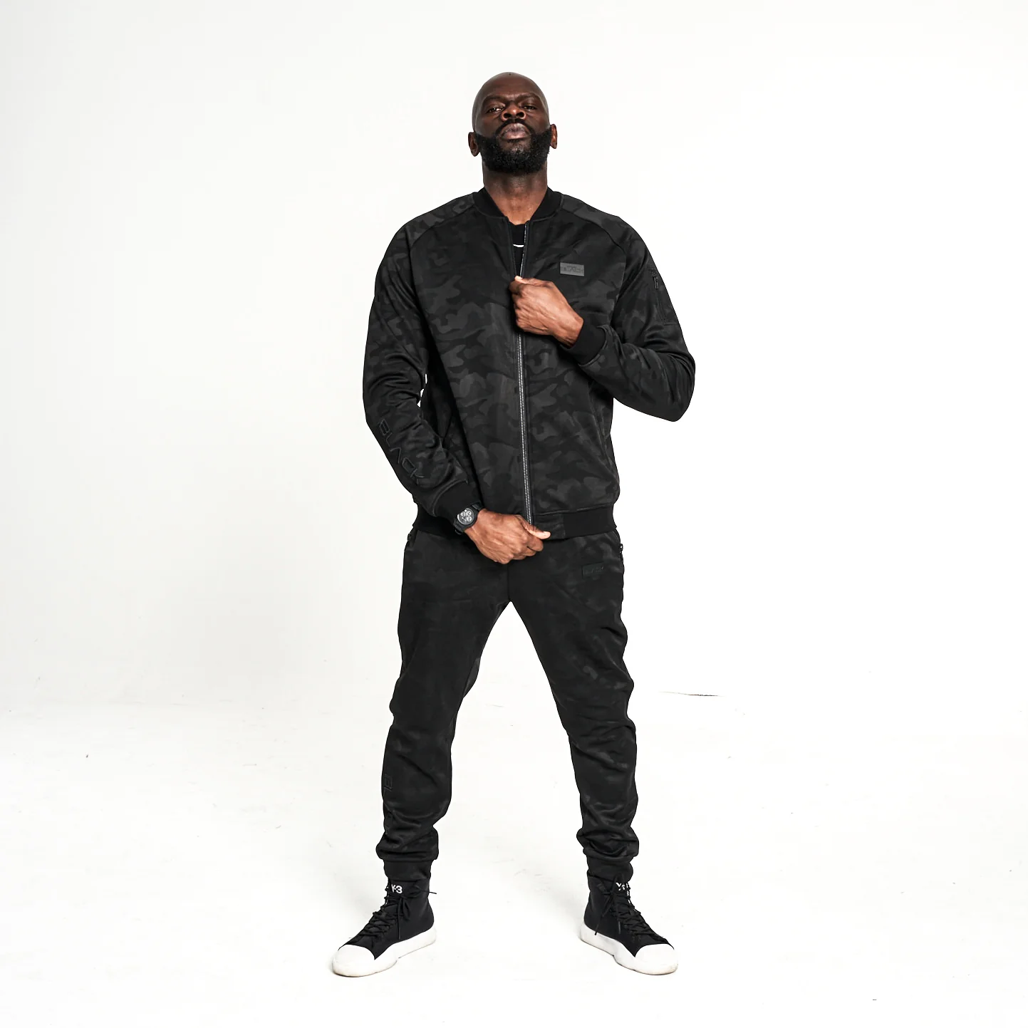 Men's Black Camo Luxe Bomber - Image 15