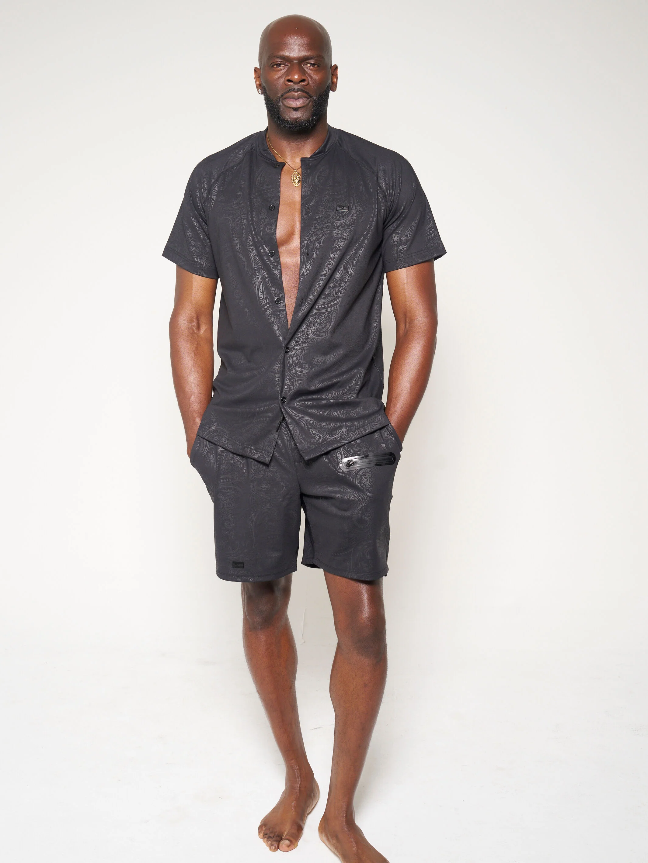 Men's Swimwear Lifestyle Shorts BLACK CAMO - Image 3
