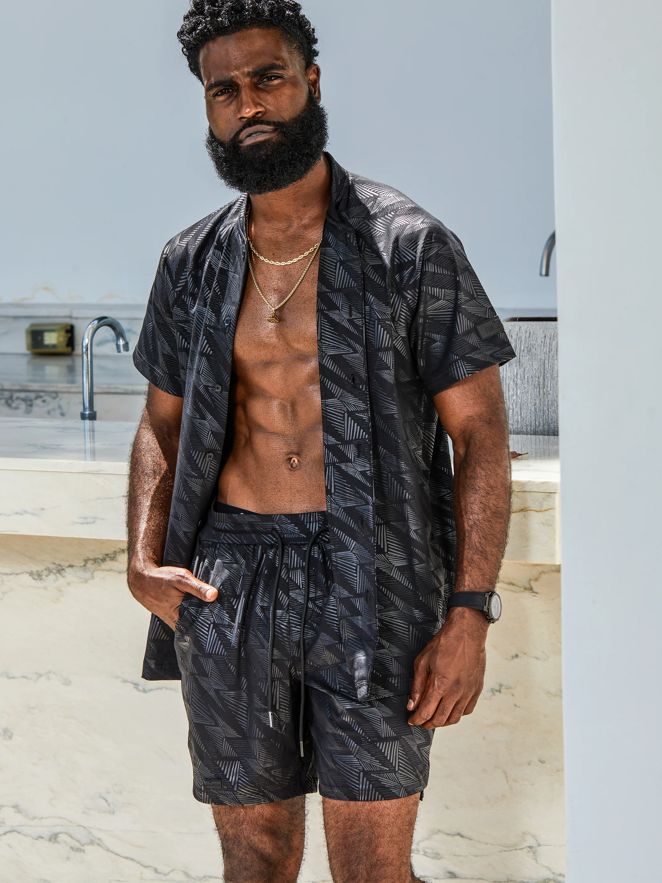 Men's Swimwear Lifestyle Shorts TRIBAL PRINT - Image 5