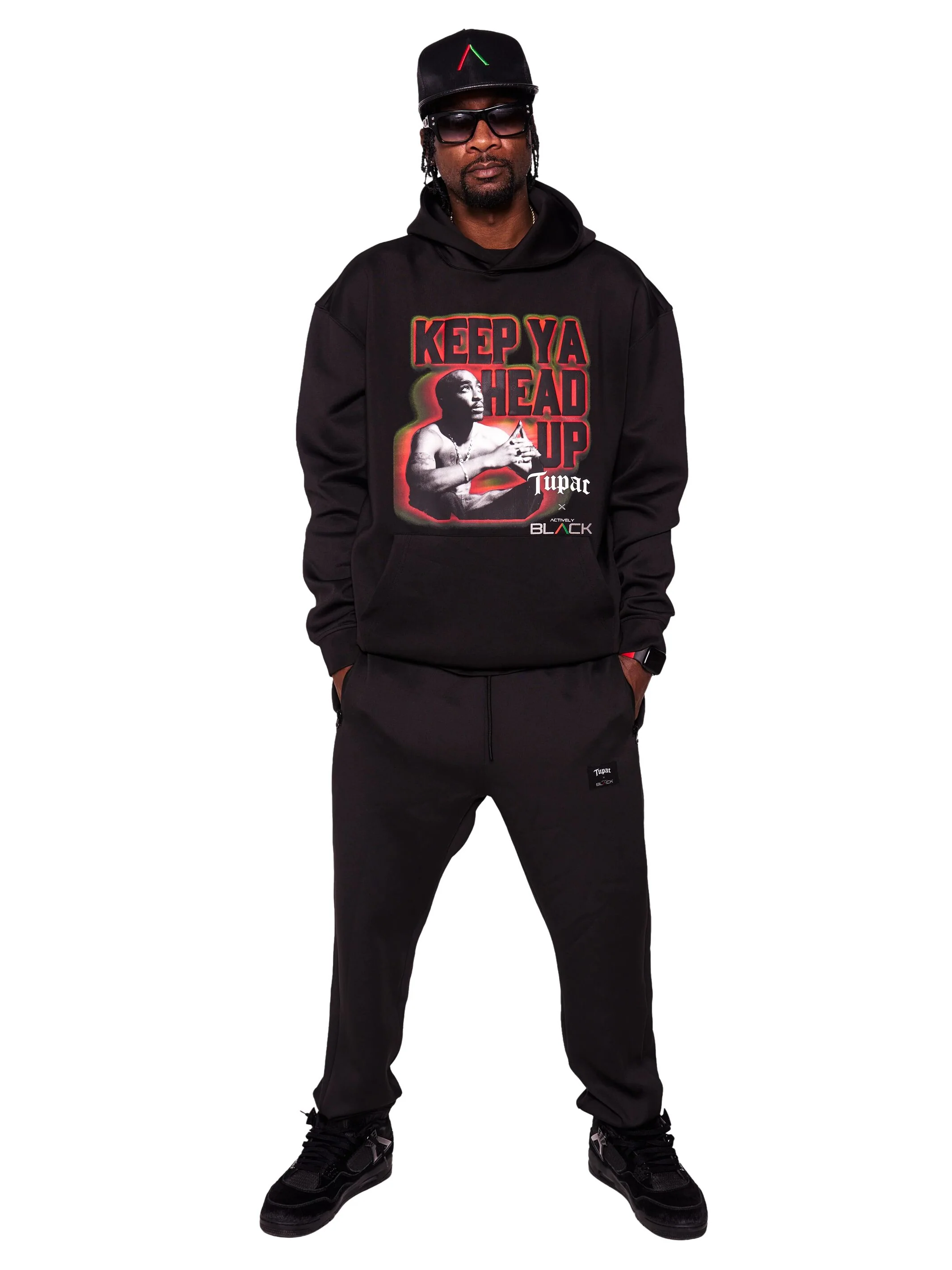 Unisex Tupac x Actively Black Logo Joggers - Image 5