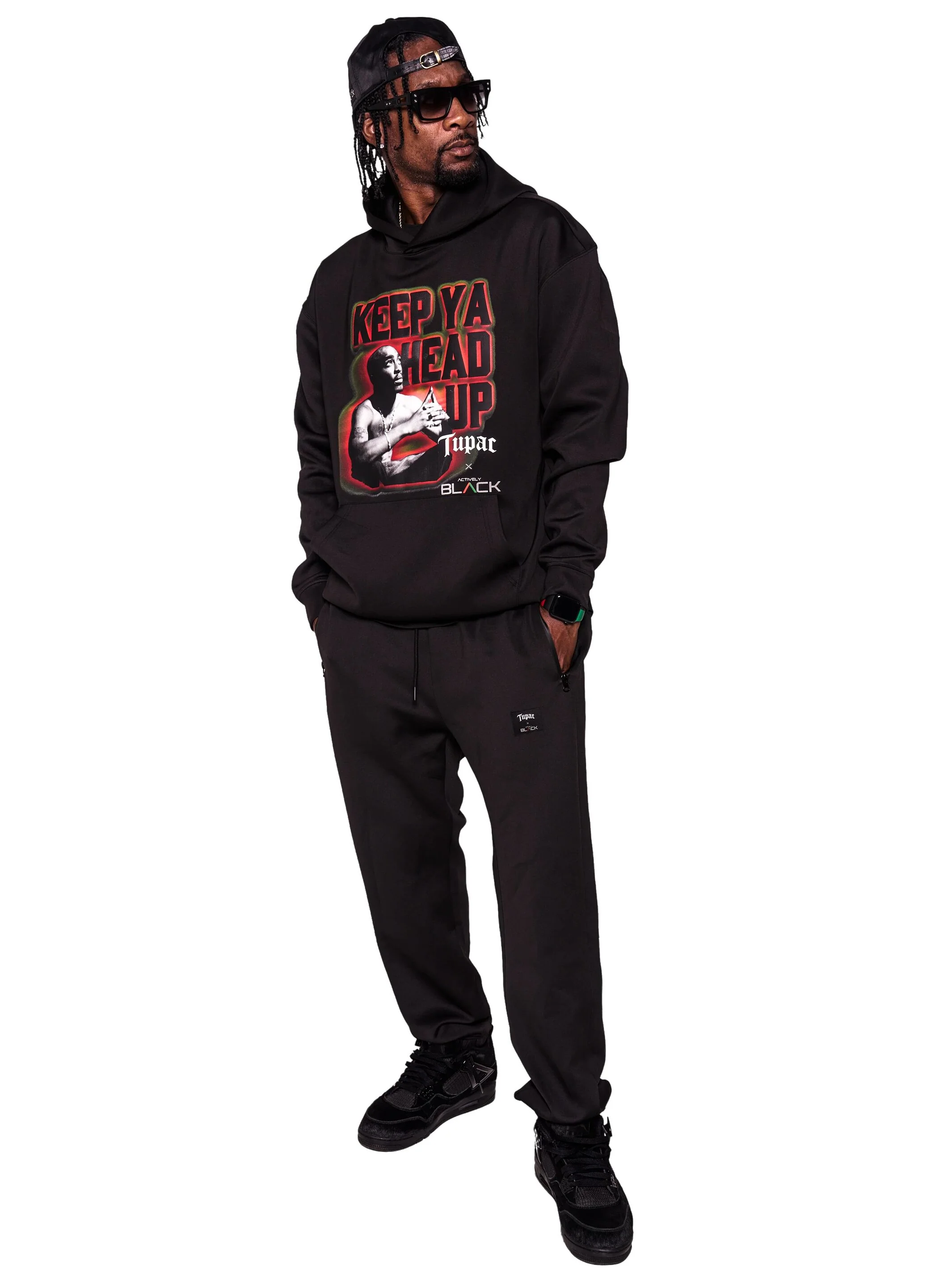 Unisex Tupac x Actively Black Logo Joggers - Image 6