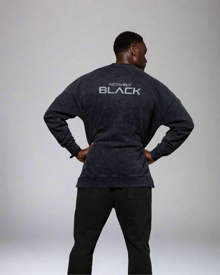 Unisex Actively Black Vintage Lifestyle Crewneck - Image 13