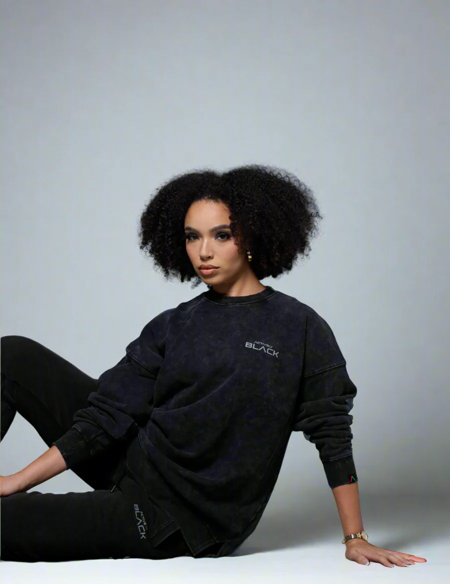 Unisex Actively Black Vintage Lifestyle Crewneck - Image 9