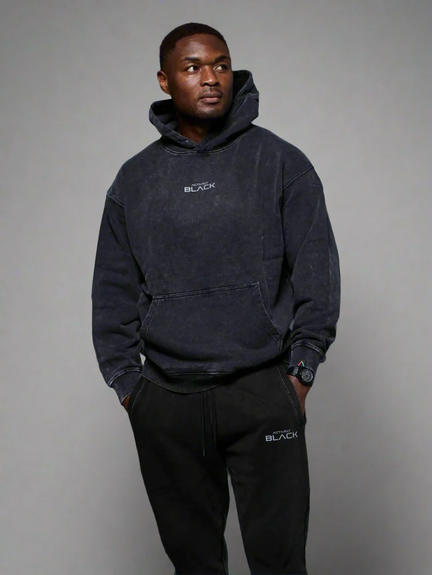 Unisex Actively Black Vintage Lifestyle Hoodie - Image 16