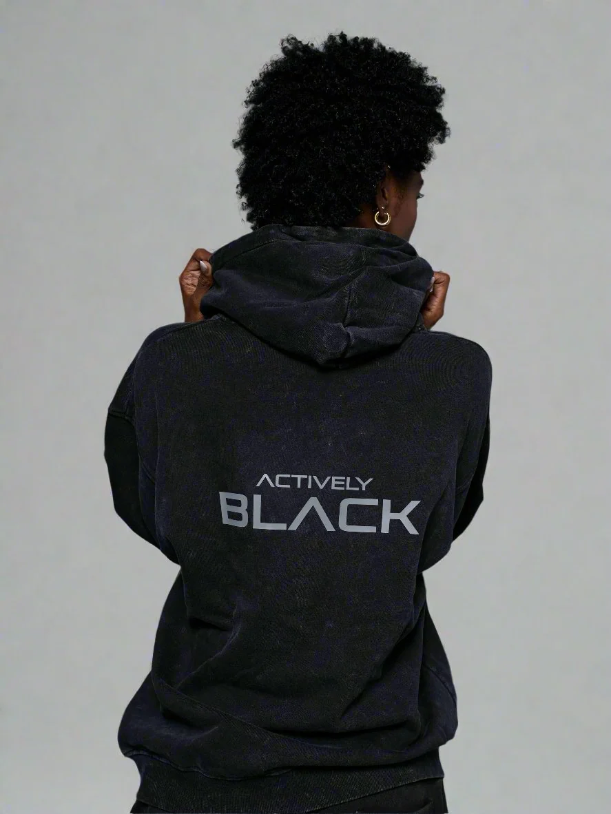 Unisex Actively Black Vintage Lifestyle Hoodie - Image 17