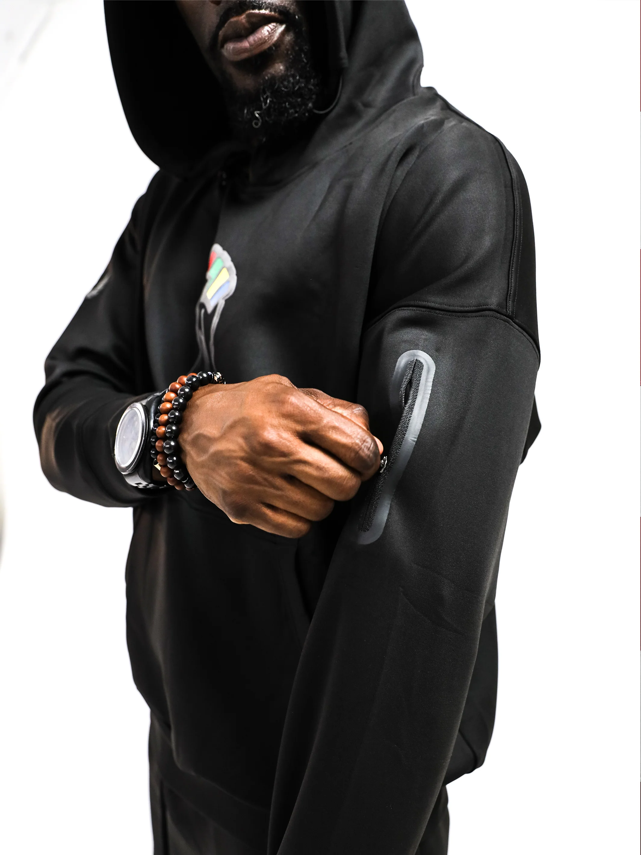 Unisex John Carlos x Actively Black Performance Hoodie - Image 4