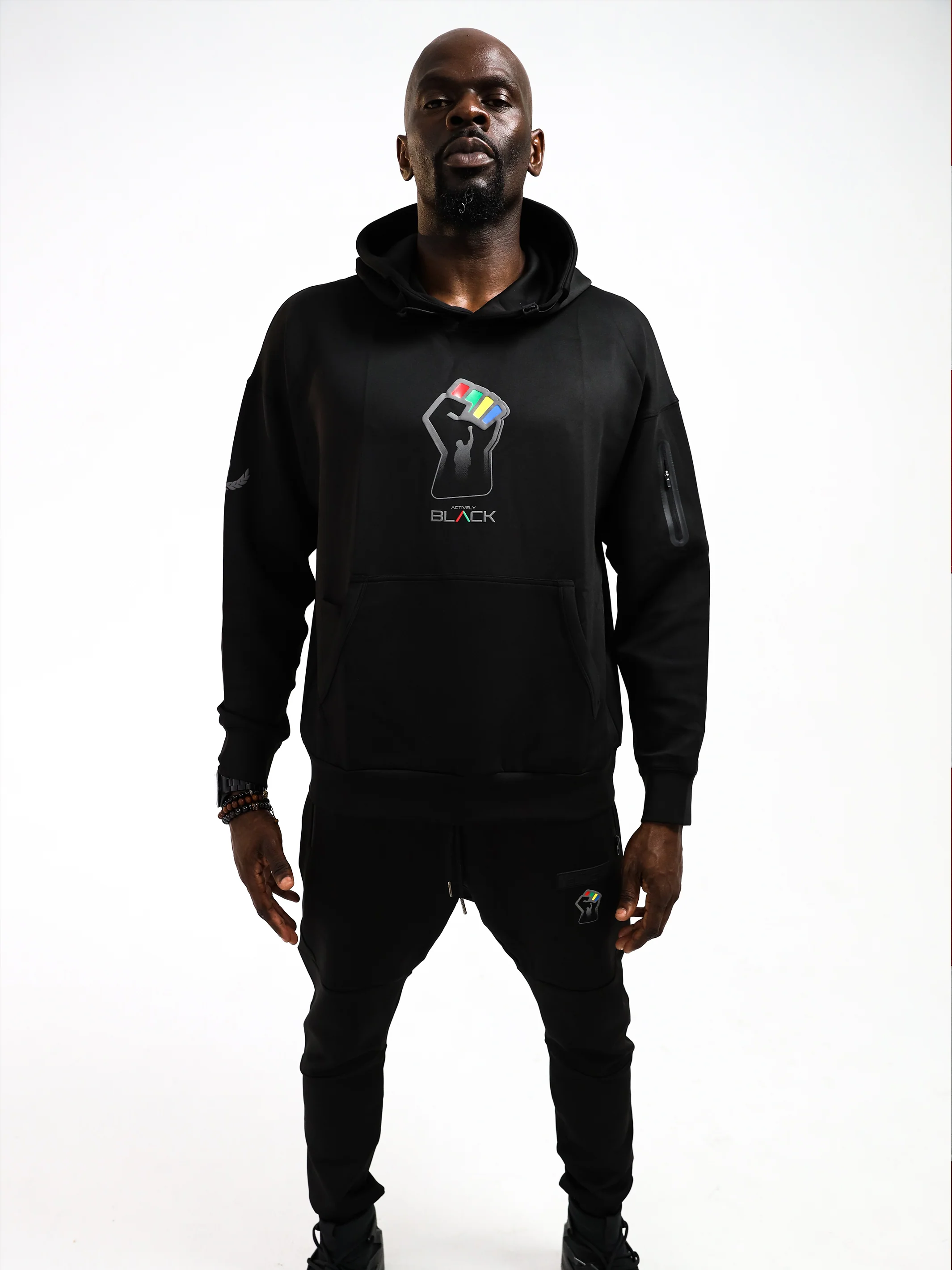 Unisex John Carlos x Actively Black Performance Hoodie - Image 6