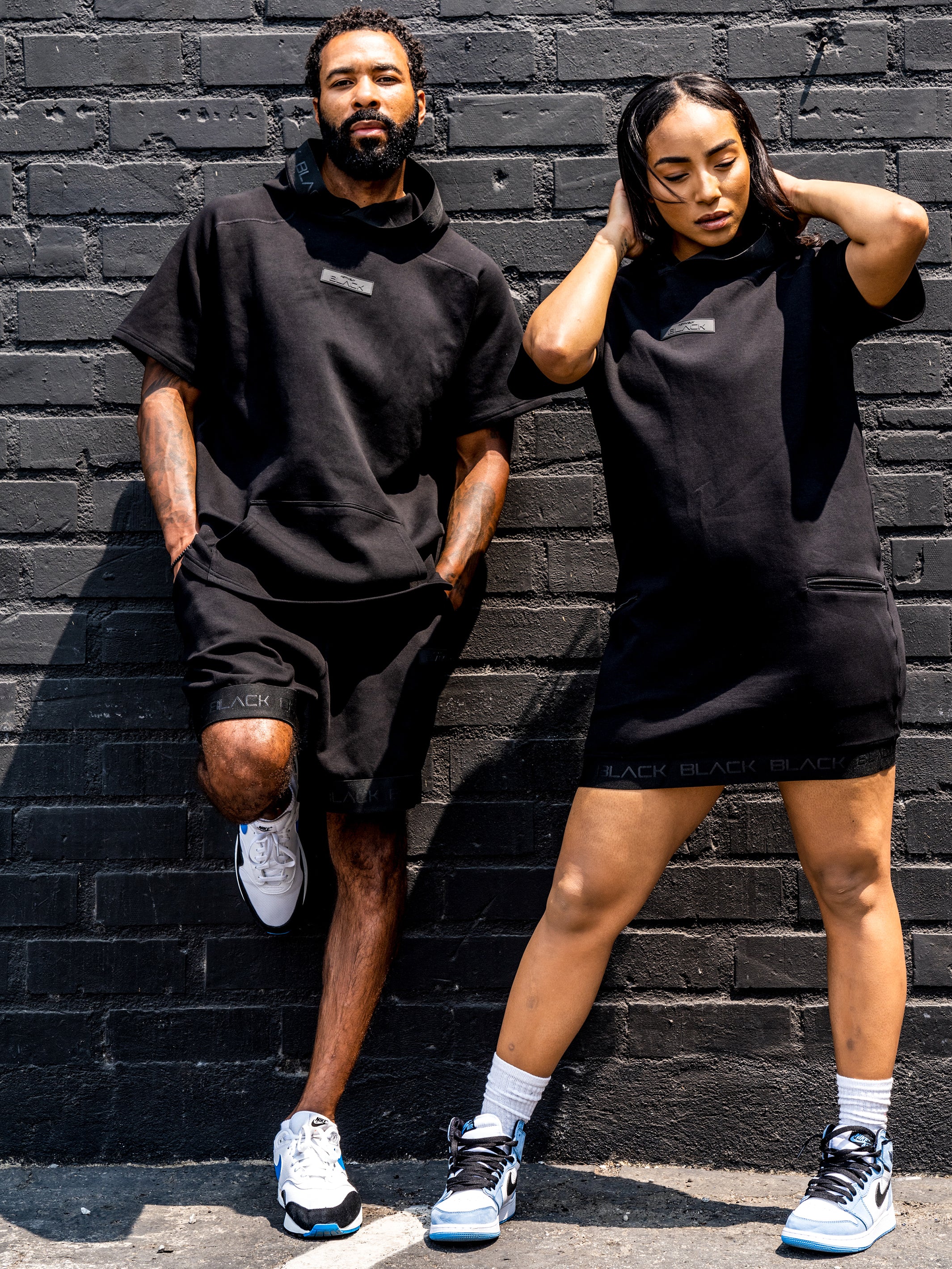 Women's Black Band Luxe Hoodie Dress - Image 13
