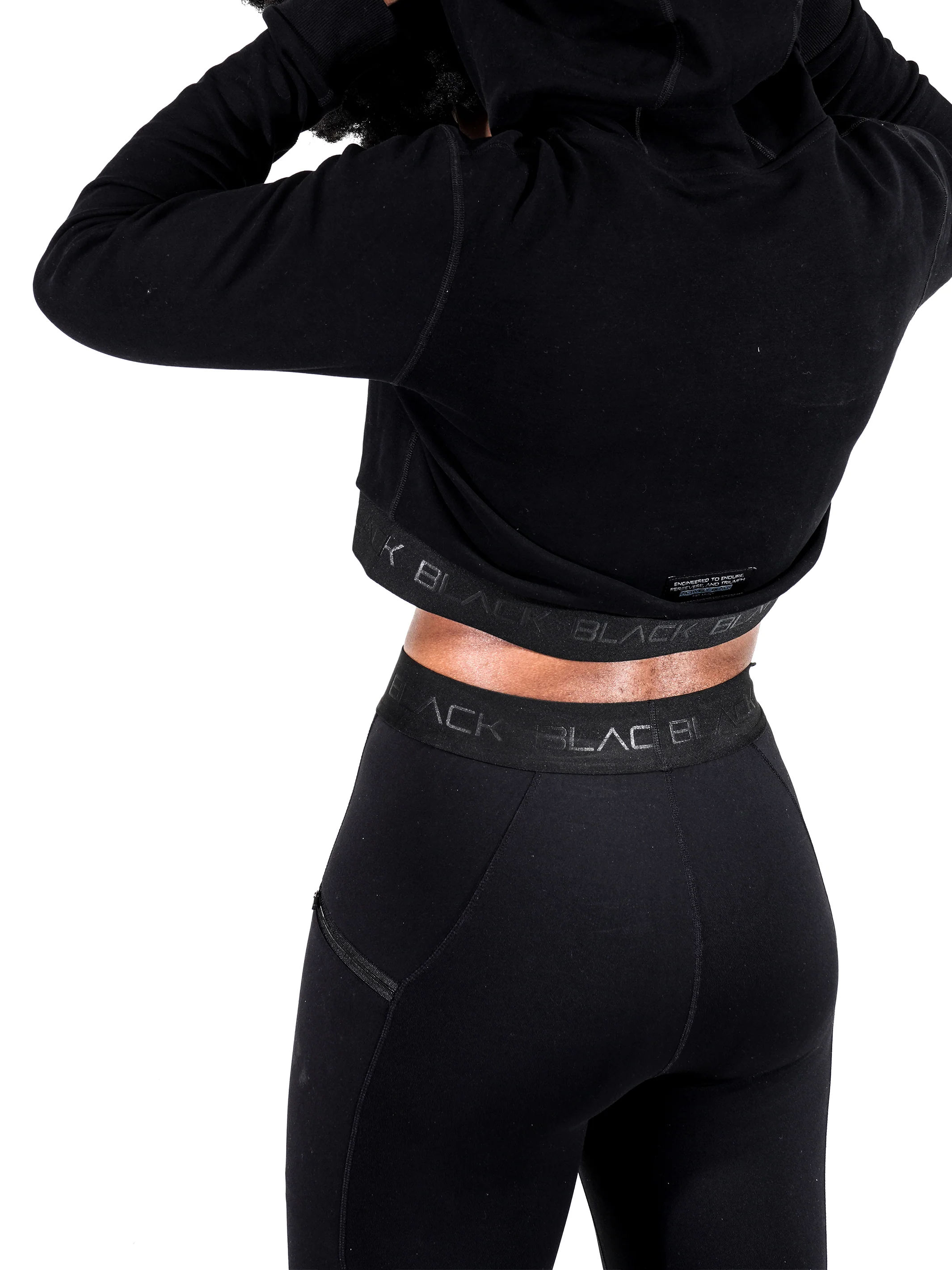 Women's Black Band Tights - Image 5