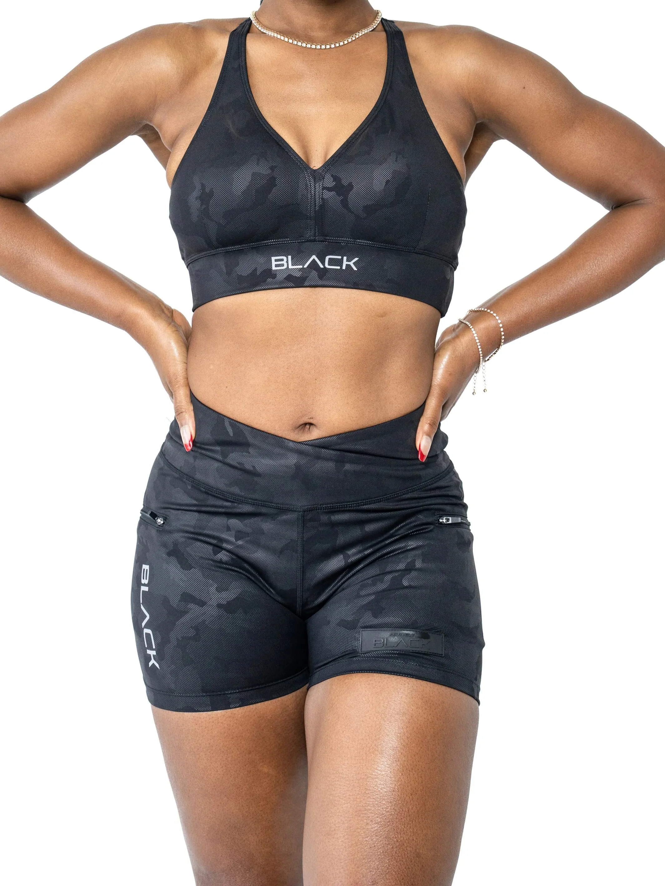 Women's Black Camo 2.0 Biker Shorts - Image 7