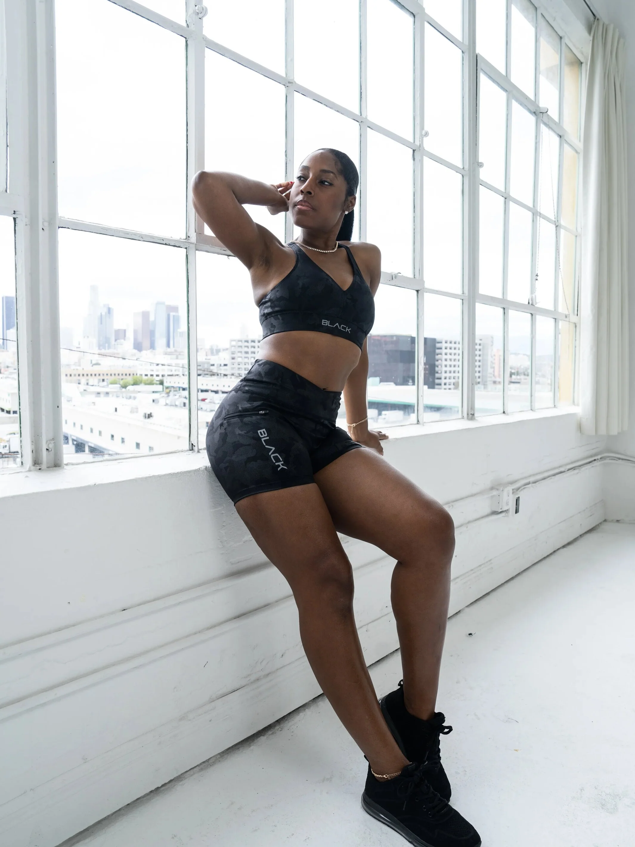 Women's Black Camo 2.0 Biker Shorts - Image 8