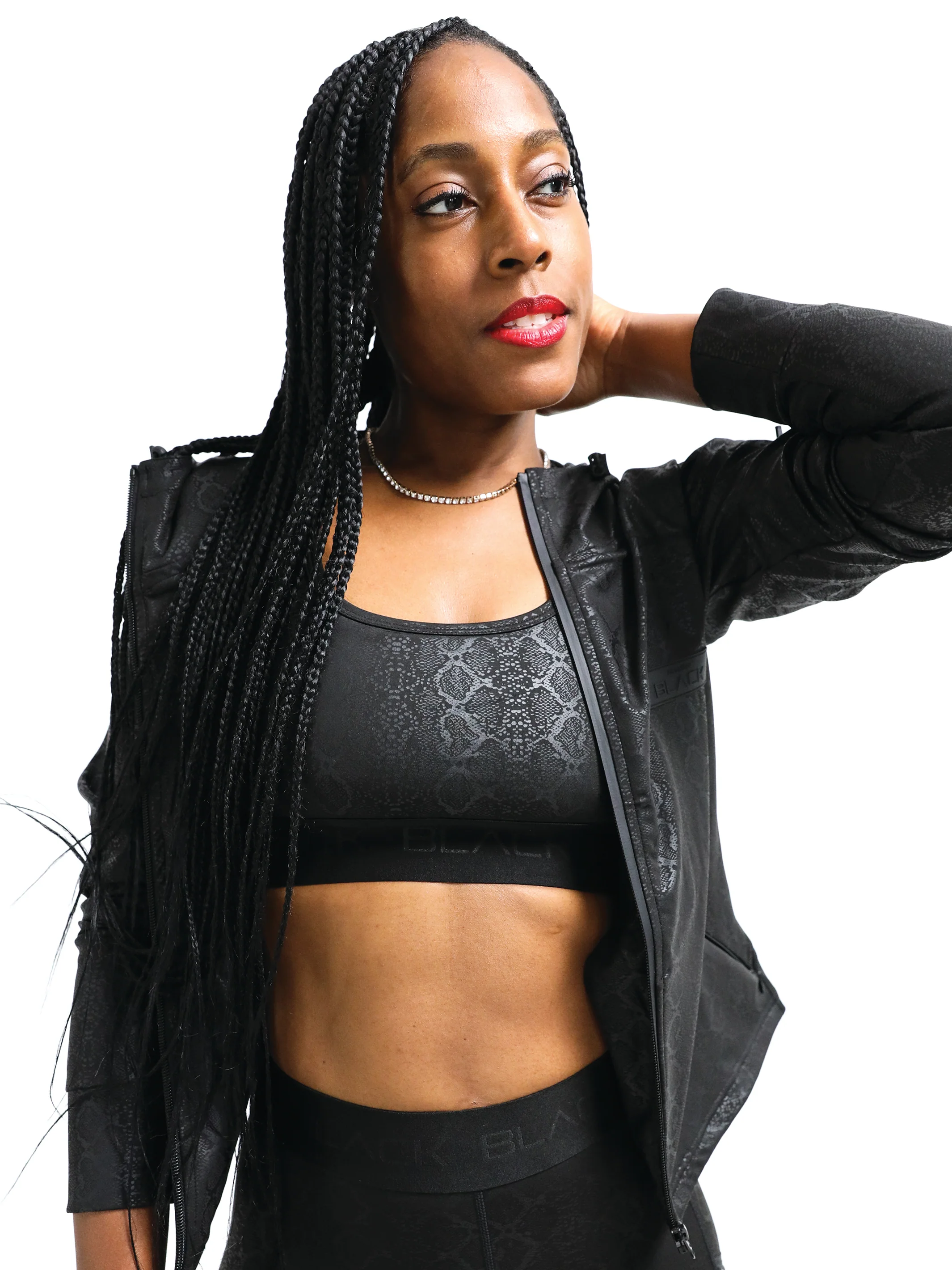 Women's Black Python Sports Bra - Image 3