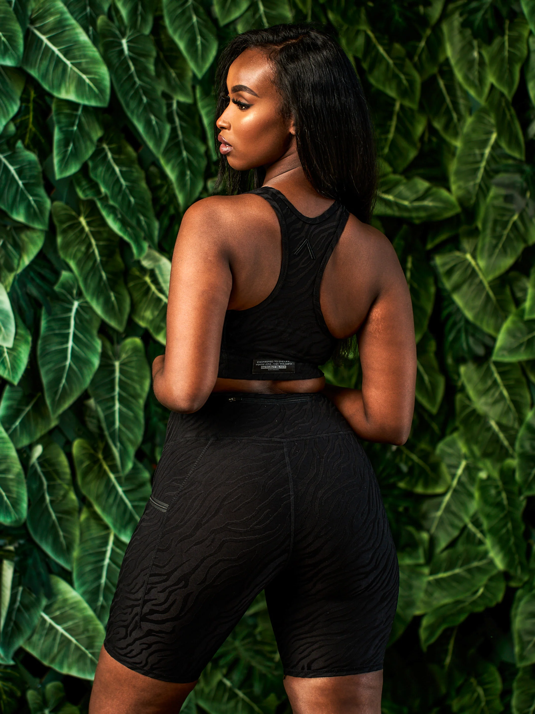 Women's Black Zebra Luxe Biker Shorts - Image 12