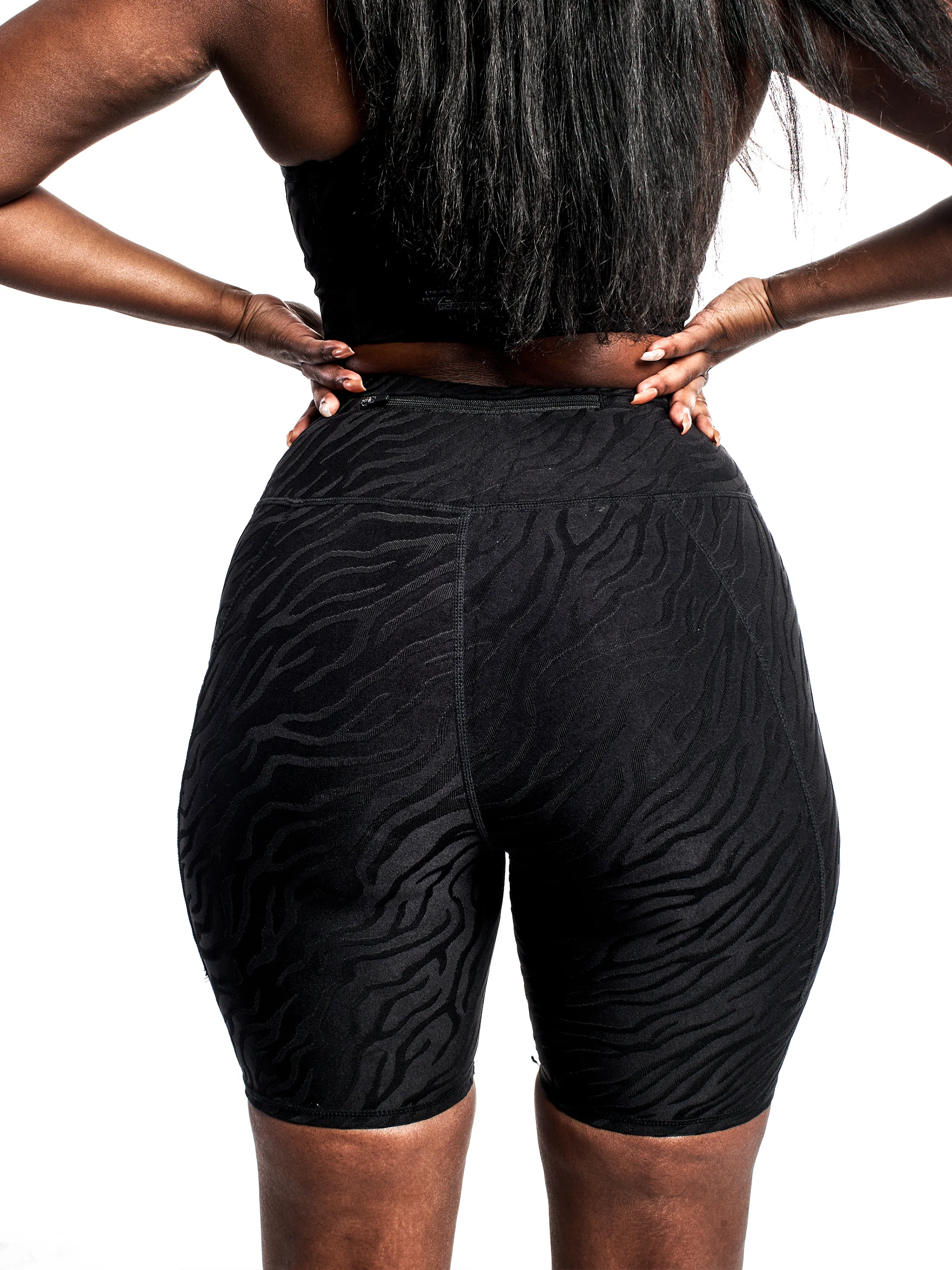 Women's Black Zebra Luxe Biker Shorts - Image 8