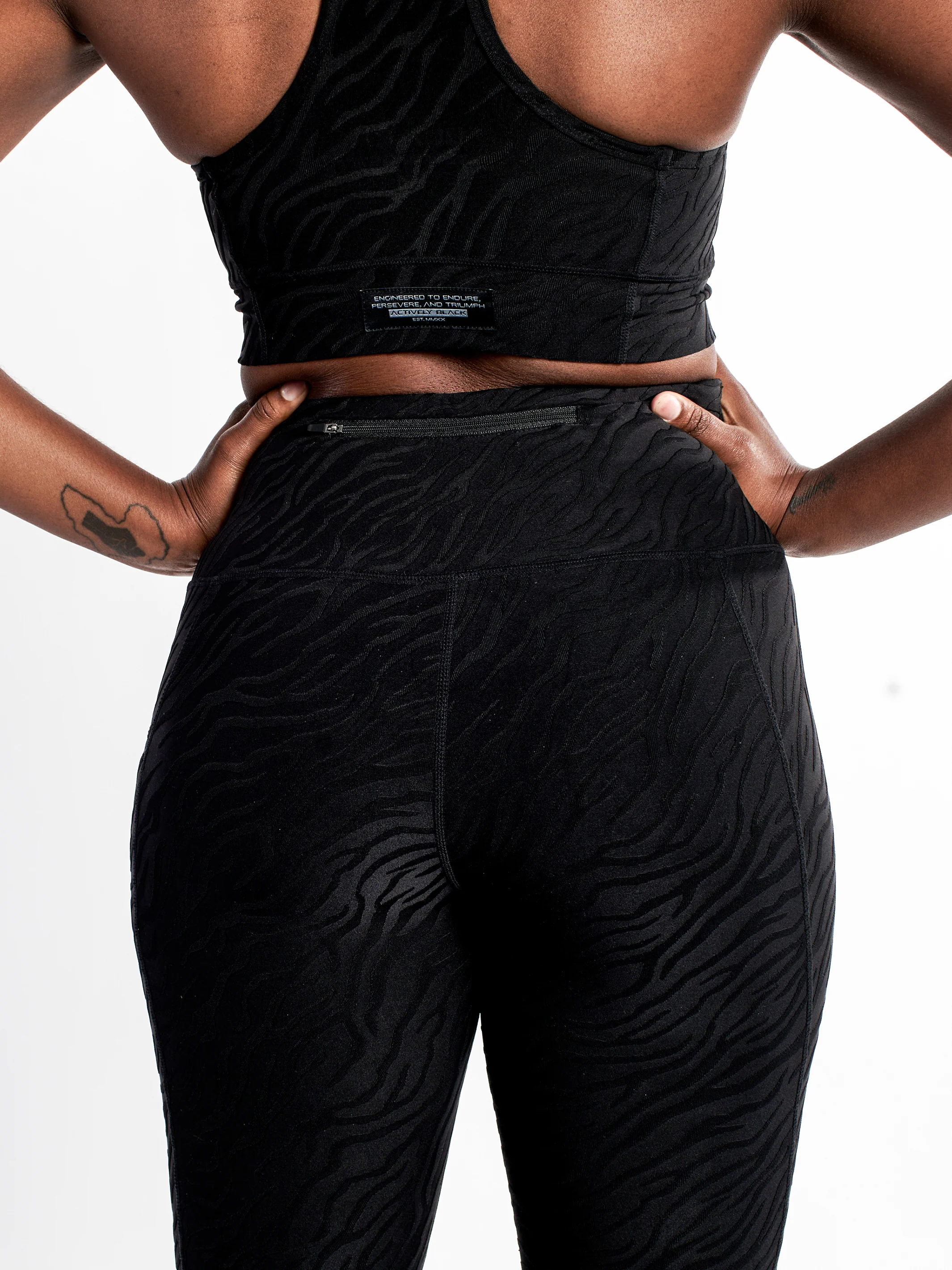Women's Black Zebra Luxe Tights - Image 8