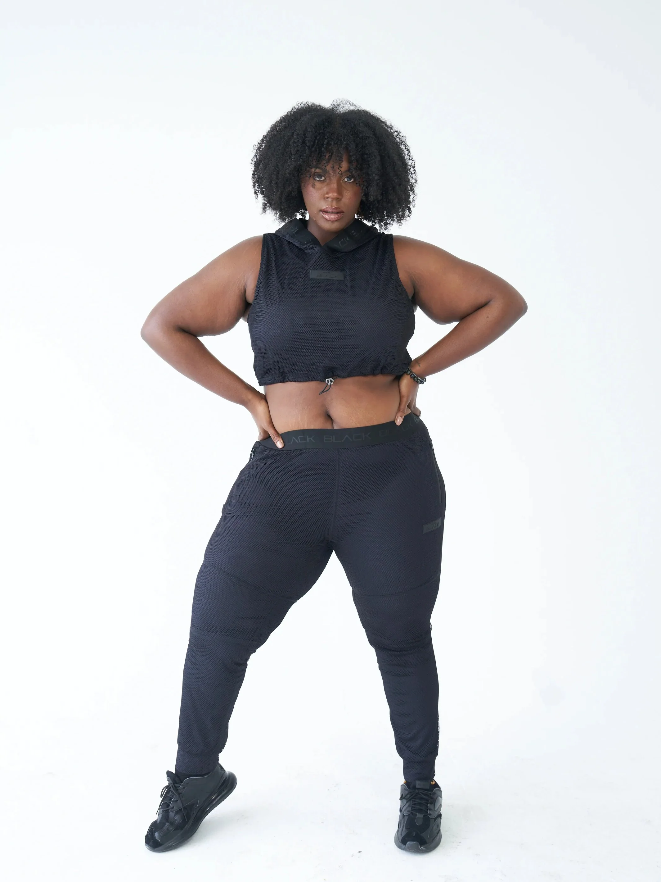 Women's Mesh Sleeveless Crop Hoodie - Image 4