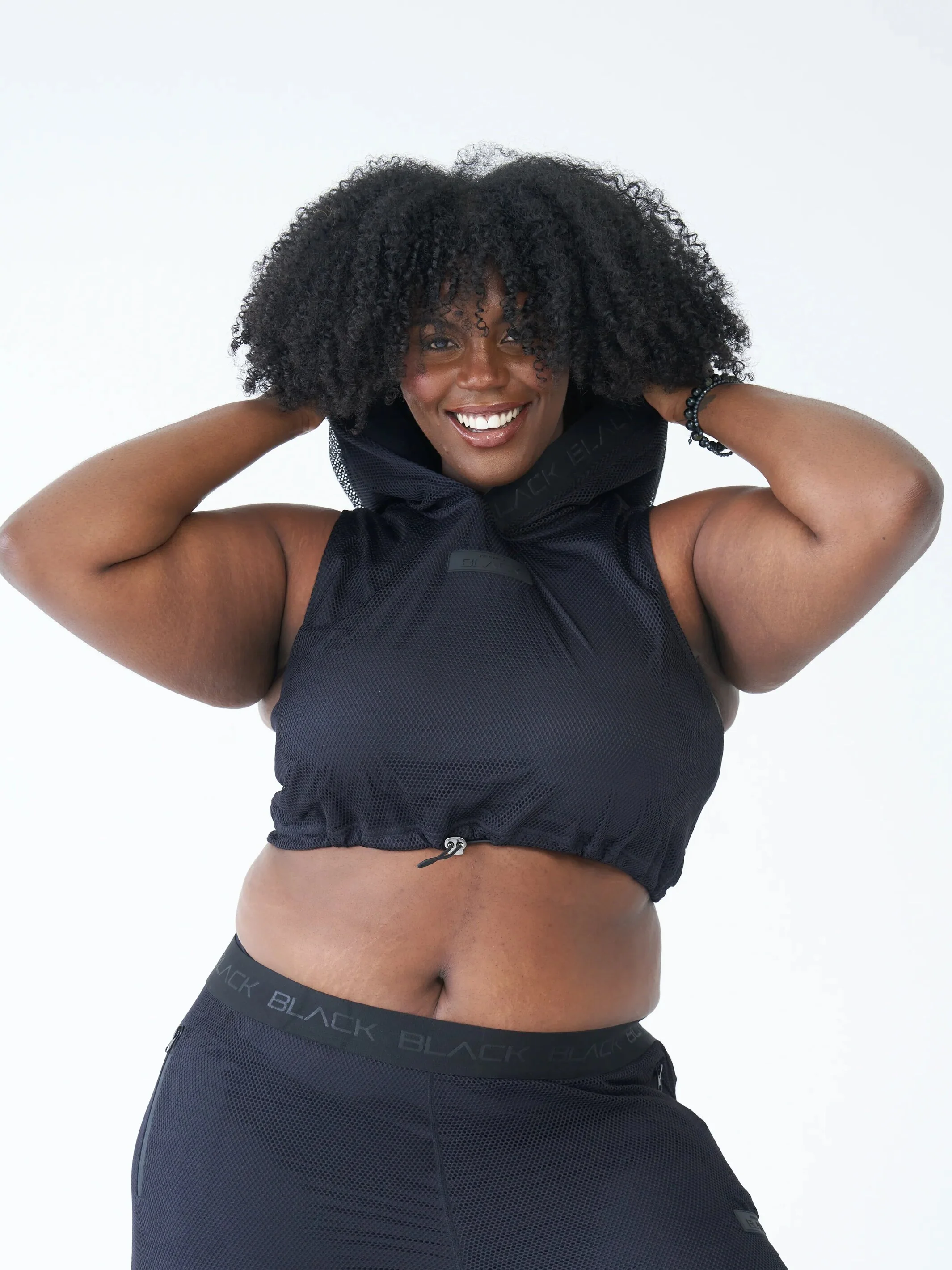 Women's Mesh Sleeveless Crop Hoodie - Image 6