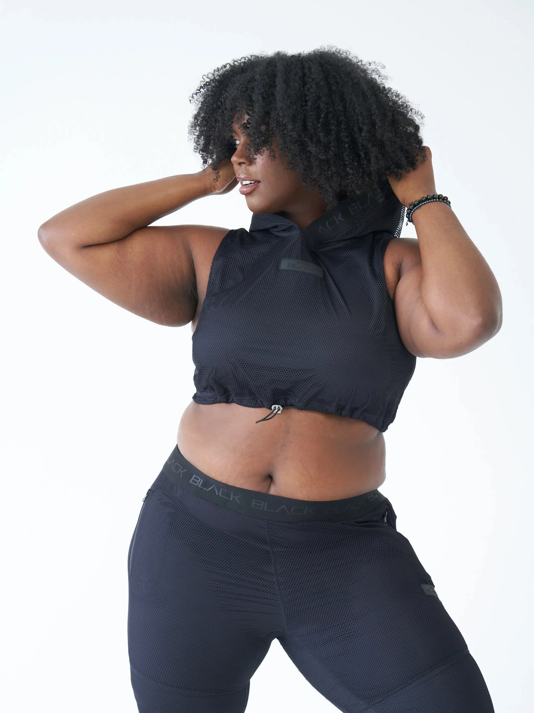 Women's Mesh Sleeveless Crop Hoodie - Image 7