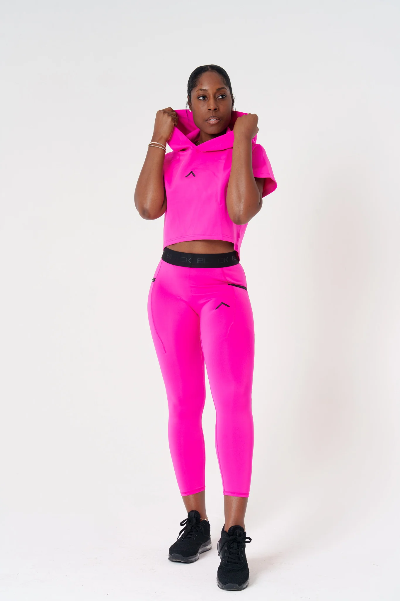 Women's Pinnacle Short Sleeve Crop Hoodie - Image 2