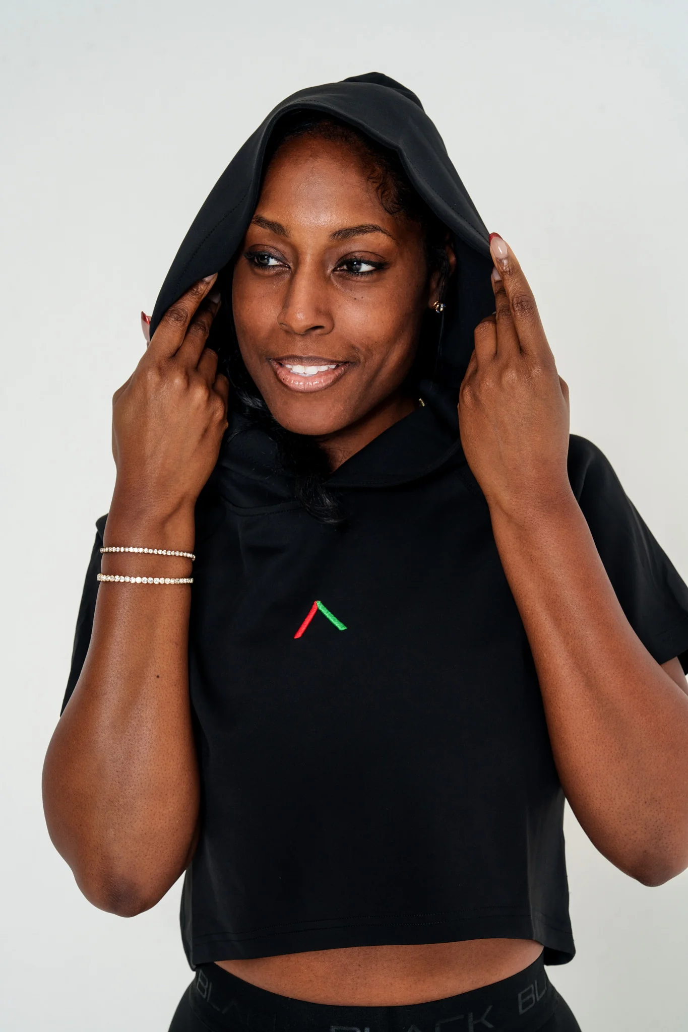 Women's Pinnacle Short Sleeve Crop Hoodie - Image 9